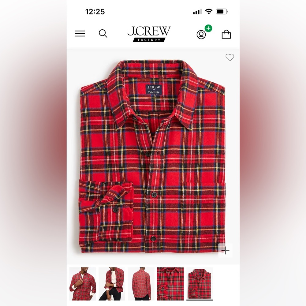Red plaid J.Crew men’s flannel button down